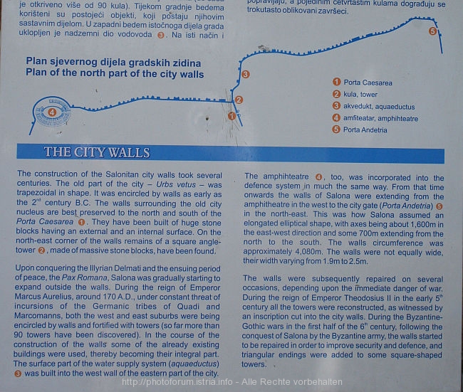 SALONA in Solin > Put Salone mit Information zur Stadtmauer