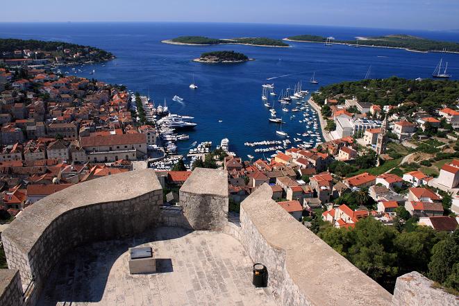 Stadt Hvar > Blick von der Festung Spanjol