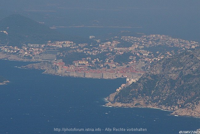 DUBROVNIK > Blick vom Berg Strazisce auf die Altstadt und Umgebung