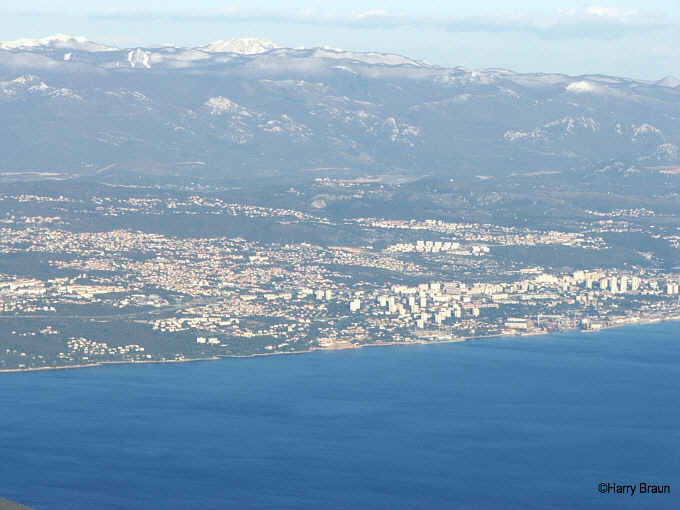 Naturpark Učka - Blick vom Vojak auf Rijeka