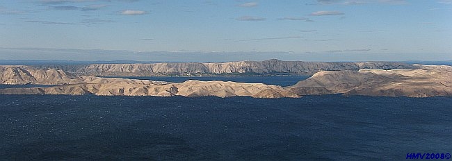 NATURPARK VELEBIT > Blick über Pag hinweg auf das Adriatische Meer