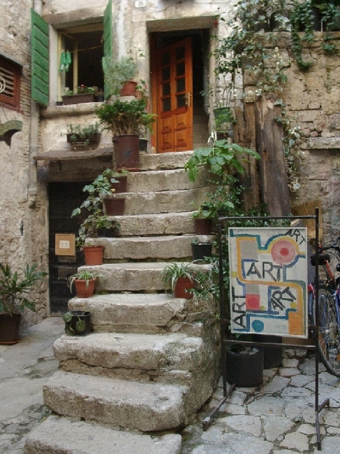 ROVINJ > Altstadt > Gasse - eindrucksvoller Treppenaufgang