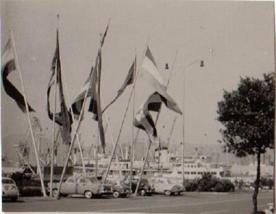 RIJEKA - Fahnen im Hafenbereich 1963
