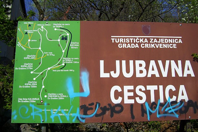 CRIKVENICA > Wandertafel Ljubavna Cestica