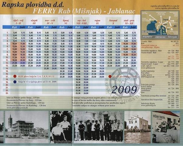 Flyer Fährverbindung Mišnjak-Jablanac
