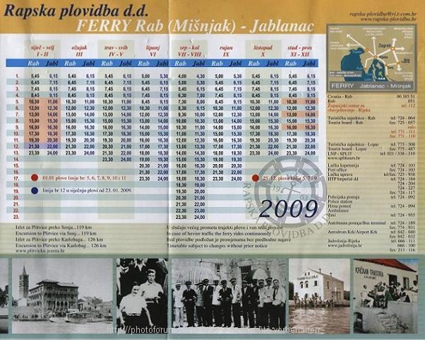 Flyer Fährverbindung Mišnjak-Jablanac