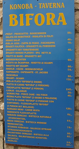 Preisliste in Umag 2006-2