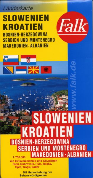 LANDKARTE > Länderkarte der ex-jugoslawien Staaten von FALK