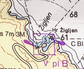 SEEKARTE > Otok Pag - Zigljen - Ausschnitt