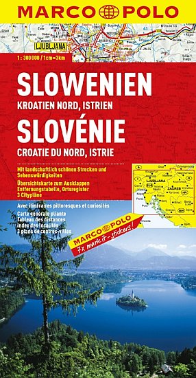 LANDKARTE > Länderkarte Slowenien mit Istrien und Nordkroatien