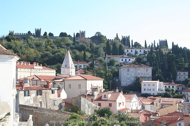 PIRAN > Stadtmauer und Glockenturmspitze Sv Franciska