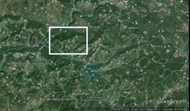 Sovinjska Brda: Brunnen bei Google Earth