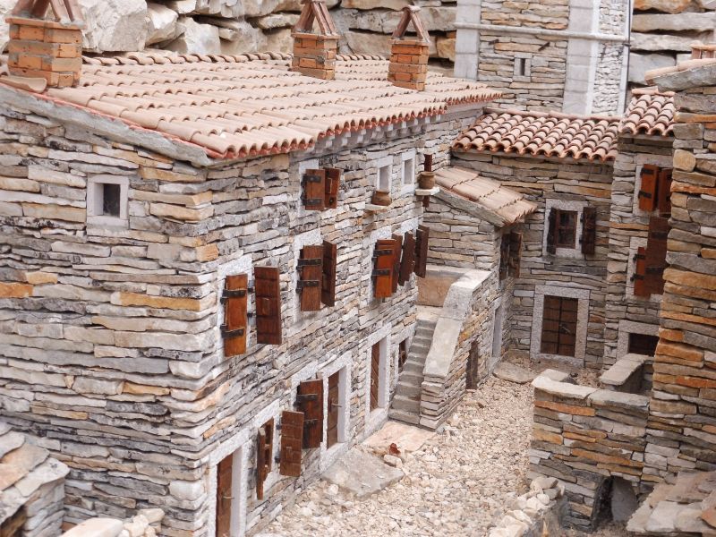 Galizana Gallesano Miniatur Häuser