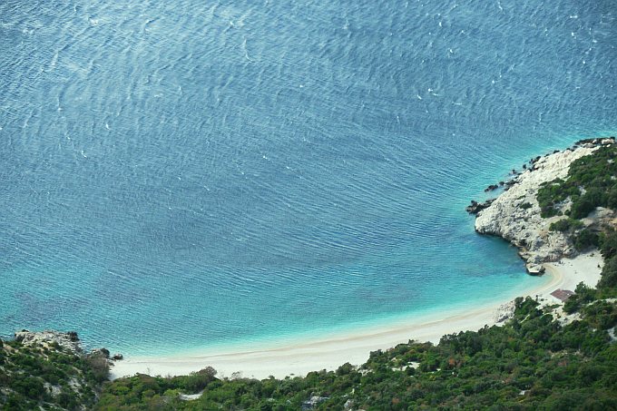 Blick von Lubenice zum Strand