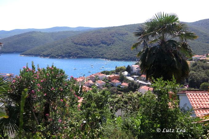 Blick vom Wohngebiet auf Bucht>Rabac