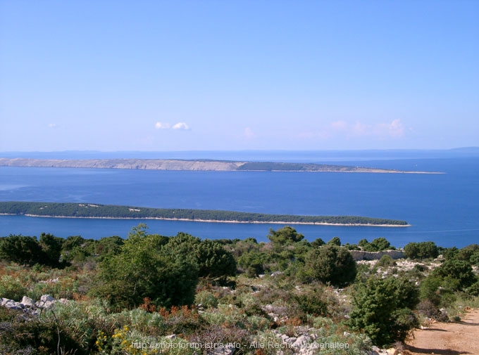 KAMENJAK > Ausblick auf die Inseln Dolin und Pag