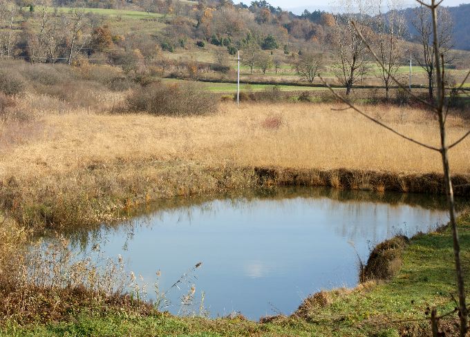 Cerovlje durch Tonabbau entstandene Teiche