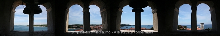POREC > Euphrasius-Basilika > Glockenturm - Ausblick in alle vier Himmelsrichtungen