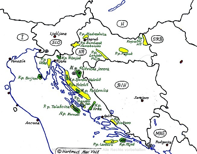 0-KROATIEN-MAP > Übersichtskarte der kroatischen National- und Naturparke