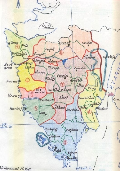 ISTRIEN_MAP > Gemeindestruktur (općine) und Zugehörigkeit zur touristischen Region