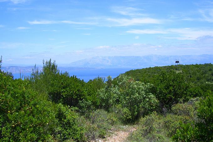 OTOK Hvar > Wanderung nach Humac > Blick auf Brac und Biokovo-Gebirge