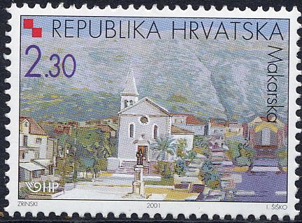 MAKARSKA > Kirche Sveti Marko und Fra-Andrija-Kacic-Miosic-Säule