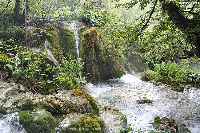 NATIONALPARK PLITVICER SEEN > Jezero Milanovac Kalksinterbarriere zum Jezero Gavanovac