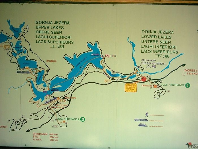 NATIONALPARK PLITVICER SEEN > NP-Lageplan am Eingang