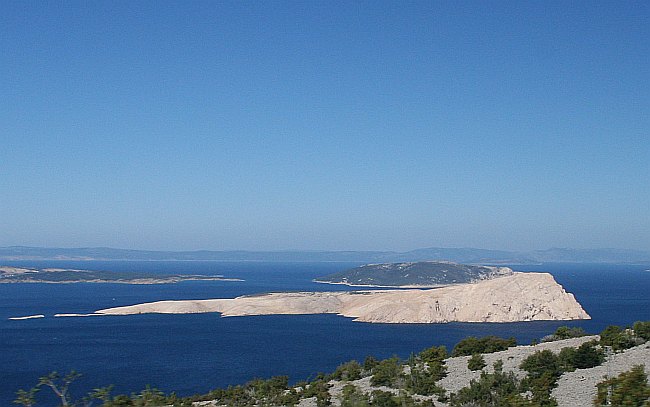 2. Platz GOLI OTOK > Blick von der Jadranska Magistralna