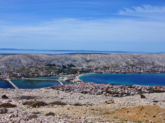 Dalmatien: Insel Pag > Blick auf Pag-Stadt