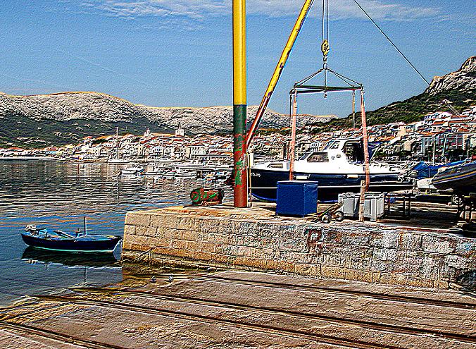 Kvarner: BASKA auf Krk > Skyline Hafen mit Stadt