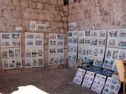 DUBROVNIK > Altstadt > Stadtmauer > Bilderverkauf