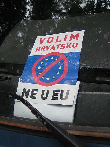 Kvarner: CICARIJA > Plakat gegen den EU-Beitritt