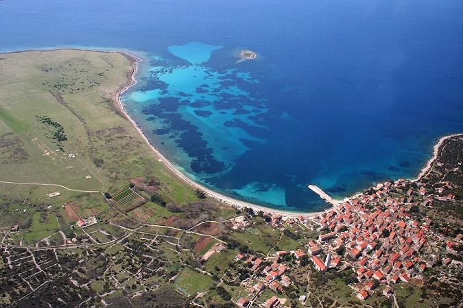 Kvarner: Otok UNIJE > Beim Anflug mit Kleinflugzeug