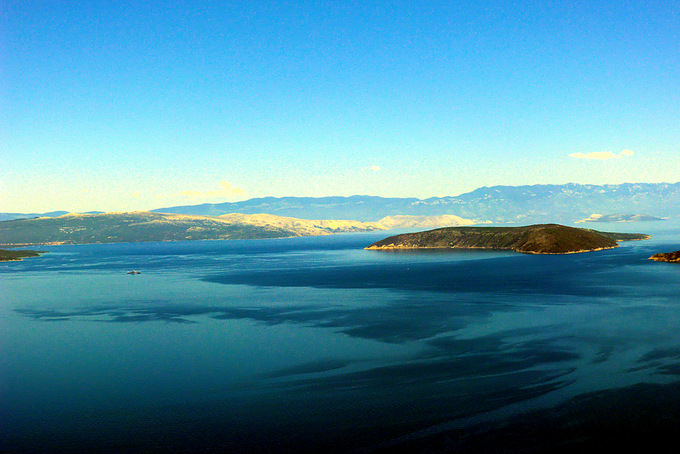 Kvarner: INSEL CRES > MEERBLICK VON OBEN