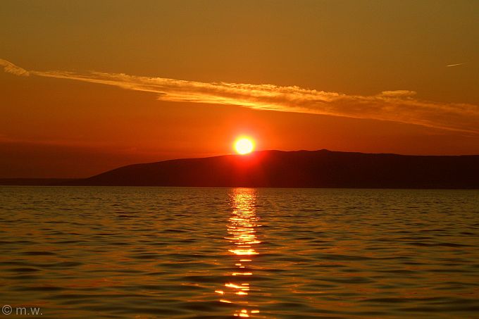 Kvarner: CRES auf Cres > Sonnenuntergang über Istrien