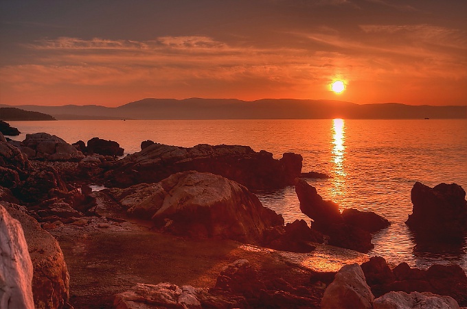 Kvarner: NJIVICE auf Krk > Sonnenuntergang