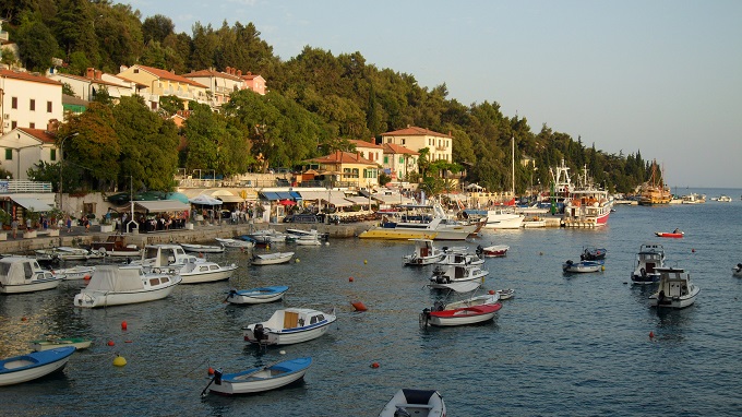 Istrien: Rabac > Abendstimmung am Hafen