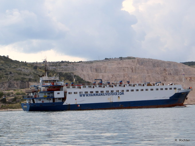 Istrien:RASKA-Kanal>Frachtschiff