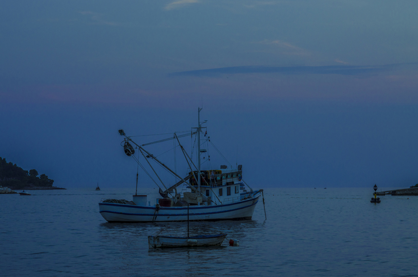 Istrien: ROVINJ > Fischerboot