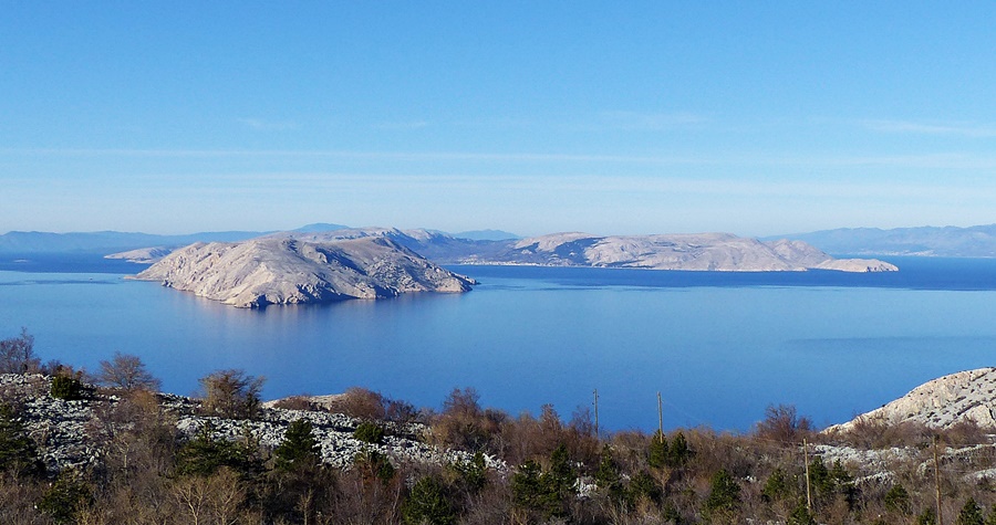 Kvarner>Blick auf Krk und Baška