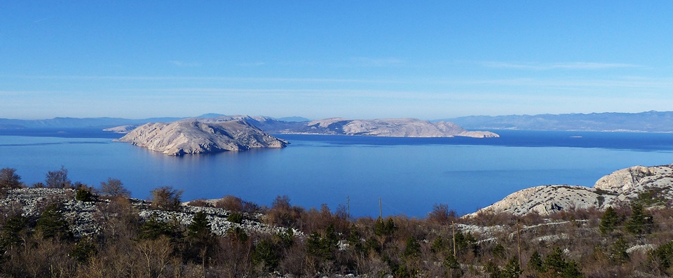 Kvarner>Blick auf Krk und Baška