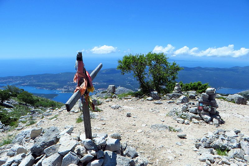 Dalmatien: PELJESAC > Wanderung auf den Sv. Ilija > Gipfelkreuz