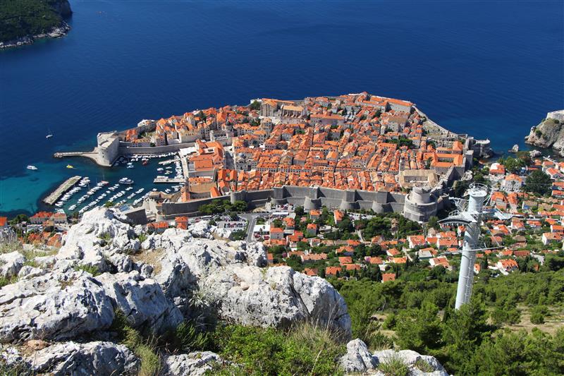 Dalmatien: DUBROVNIK > Blick von Berg Srd. auf Dubrovnik