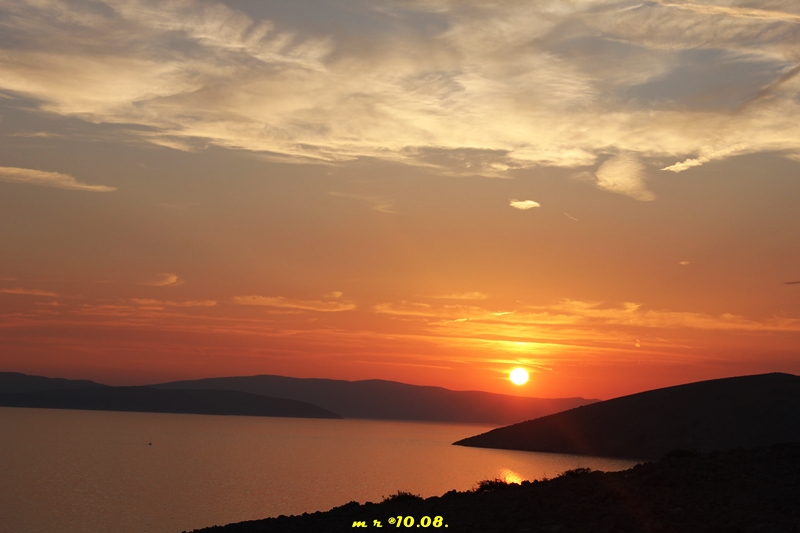 kvarner:KRK;Stara Baska: Die untergehende Sonne.