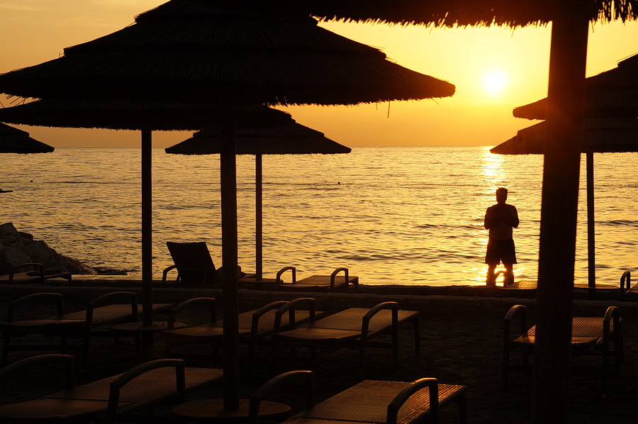 Istrien: POREC > Sonnenuntergang in Spadici