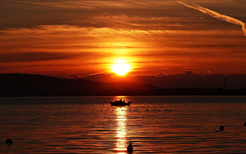 Dalmatien>Sonnenuntergang in Kastel Stafilic