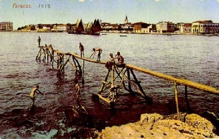 POREC > Alte Postkarte > Landblick auf die Altstadt