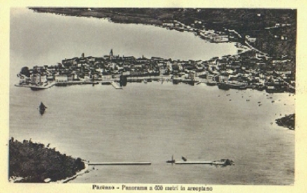 POREC > Alte Postkarte > Altstadt - Luftaufnahme