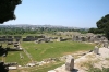 Mitteldalmatien: SALONA > Ruinen des bischöflichen Palastes vor der Skyline von Split